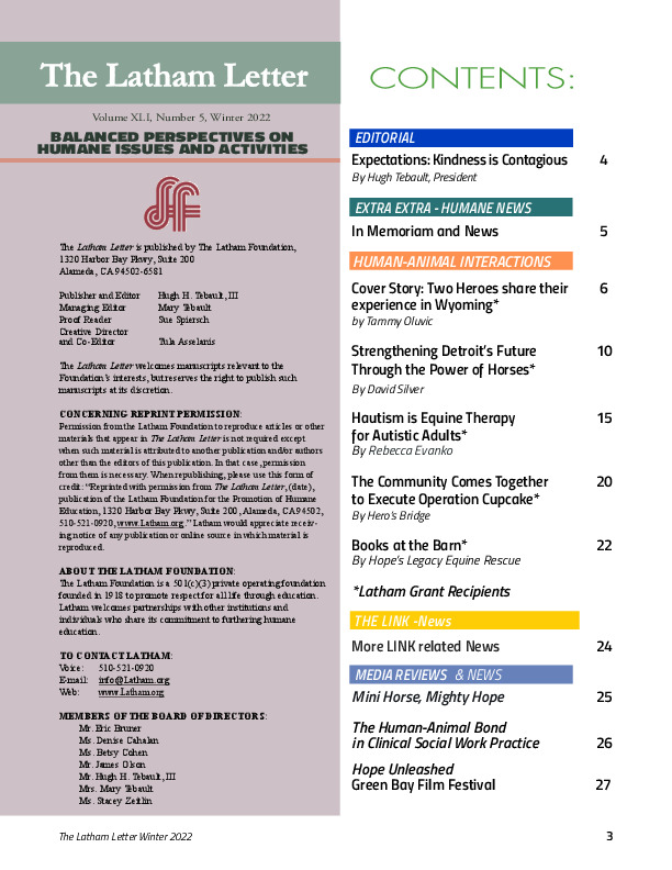 Latham Letters The Latham Foundation